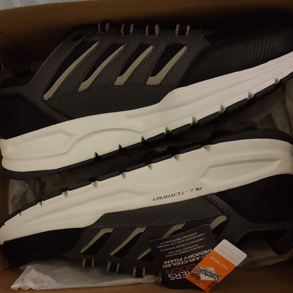 Skechers Oxford Lace-up Sneaker Escape Plan 2.0 Men 8M Black Grey Orange New - Picture 9 of 14